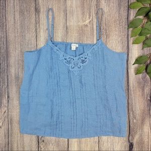 Sundance Blue Linen Tank XL